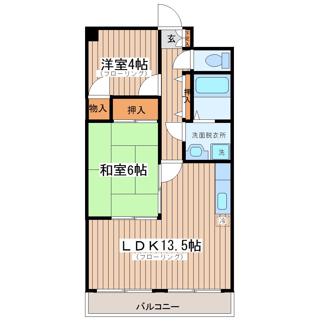 セービングITO(2LDK/2階)の間取り写真