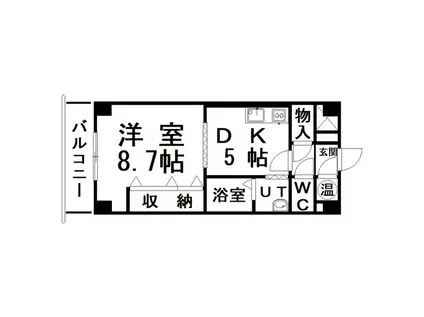 レジデンス黒金(1DK/10階)の間取り写真