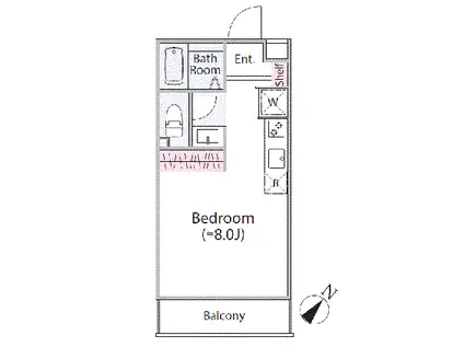 ピエス横浜南(ワンルーム/1階)の間取り写真
