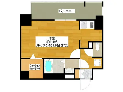 スペーシア江坂南金田(ワンルーム/5階)の間取り写真