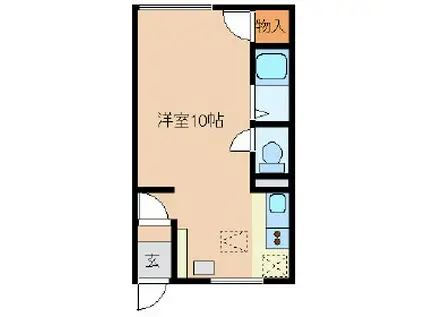 オリス芦別L(ワンルーム/2階)の間取り写真