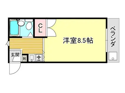 メゾンサンフル箕面(1K/3階)の間取り写真