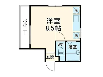 ハイムシマ(ワンルーム/1階)の間取り写真