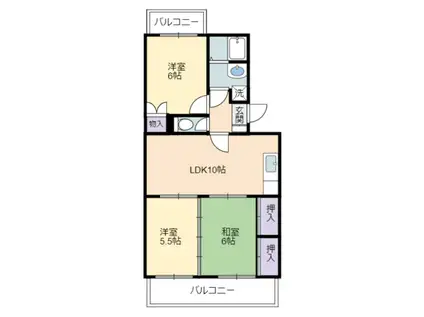ファインビュー21(3LDK/4階)の間取り写真
