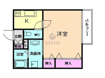 ルミエール三和(1K/1階)の間取り写真