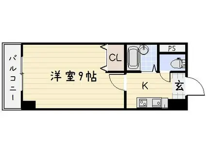 NO.35サーファーズプロジェクト2100小倉駅(1K/9階)の間取り写真