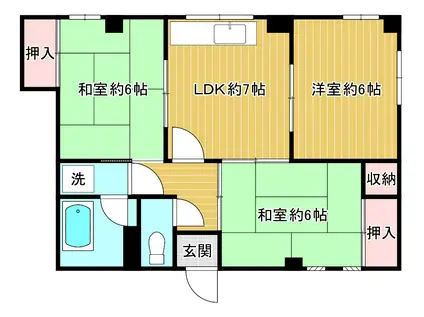 斉藤ビル(3DK/3階)の間取り写真