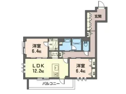 フレグラント オリーブ(2LDK/1階)の間取り写真