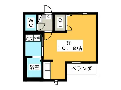 緑壱番館KATUMI(ワンルーム/2階)の間取り写真