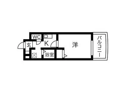 ワピタ名駅(1K/2階)の間取り写真