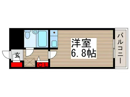 ライオンズマンション清瀬第二(ワンルーム/2階)の間取り写真
