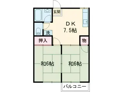 フォーブル北綾瀬II(2DK/2階)の間取り写真
