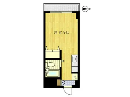 神崎ビル(ワンルーム/4階)の間取り写真