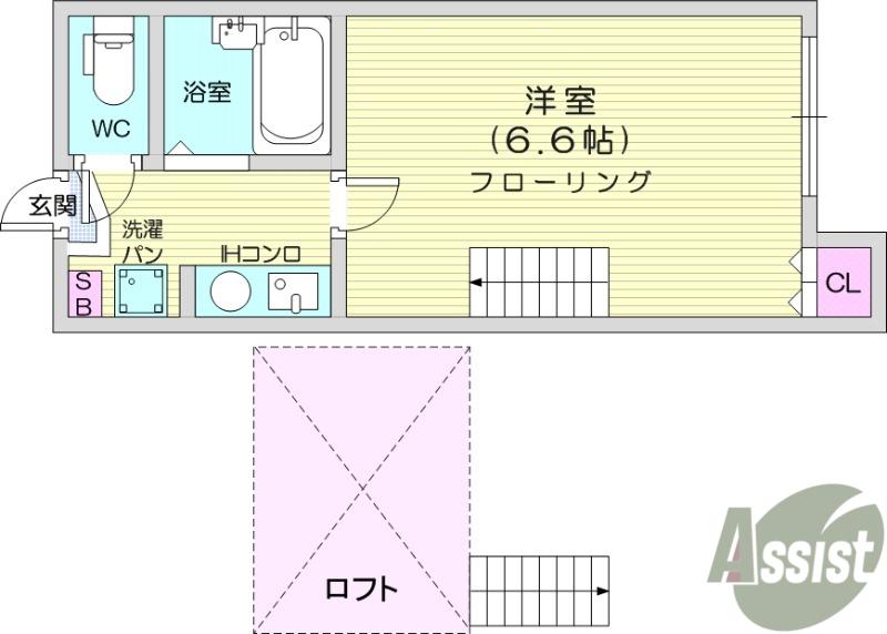 エスペランサ東照宮(1K/1階)の間取り写真