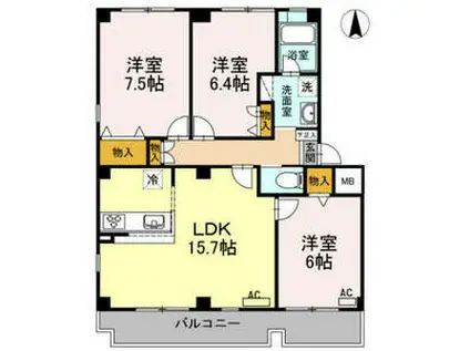 TAIHEI HUSE(3LDK/2階)の間取り写真