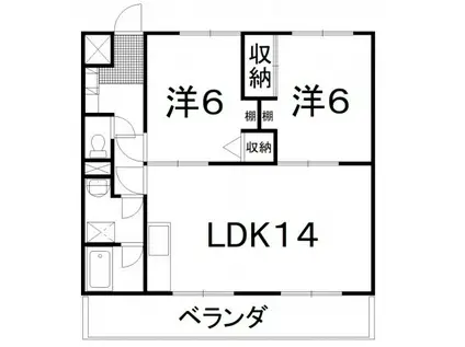 DOマンションB(2LDK/1階)の間取り写真