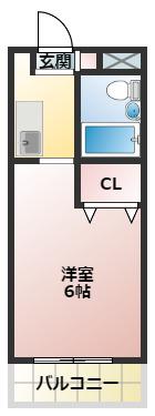 ジョイフル津田沼(1K/4階)の間取り写真