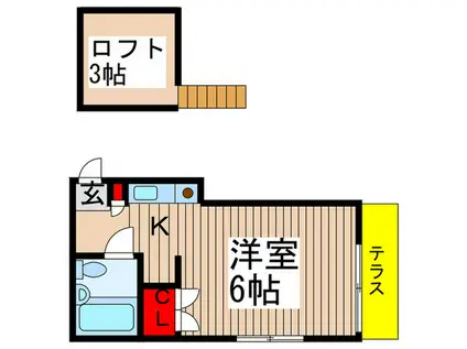 メディオ臼井(1K/1階)の間取り写真