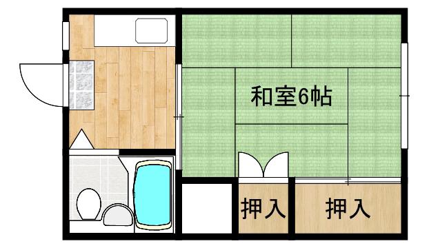 倉本コーポ3(1K/2階)の間取り写真