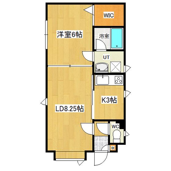 Dキャビン(1LDK/2階)の間取り写真