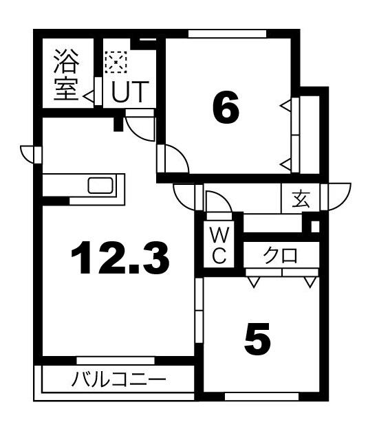 GLOIR恵庭(2LDK/1階)の間取り写真