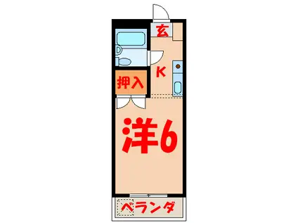 メゾンリバーサイド(1K/1階)の間取り写真