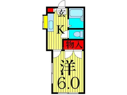 高砂コーポ(1K/1階)の間取り写真