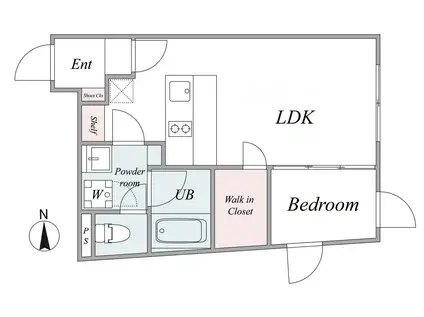 GLICINA千住大橋(1LDK/4階)の間取り写真