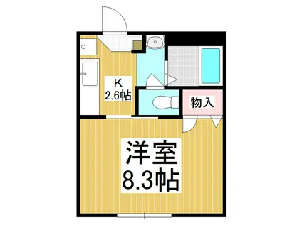 シャーメゾンシロタ B(1K/1階)の間取り写真