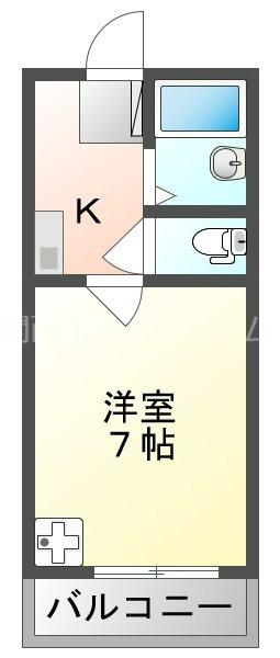 メゾンアバンテ(1K/1階)の間取り写真