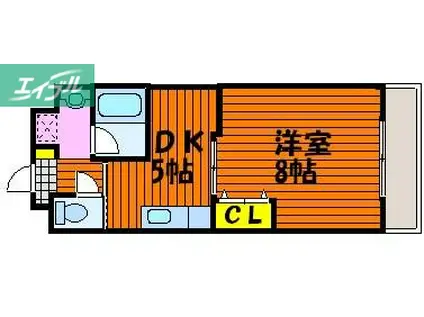 COCO学南町(1DK/3階)の間取り写真