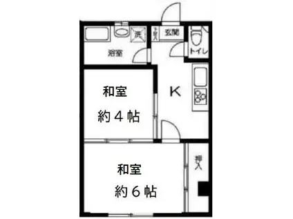 大和ビル院内(2K/5階)の間取り写真