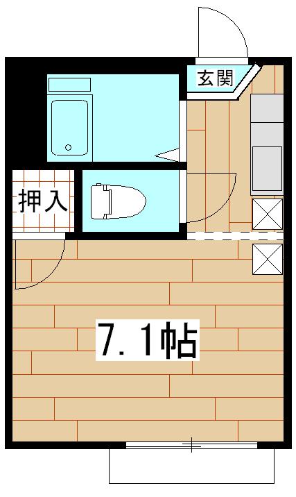 コーポ加藤(ワンルーム/1階)の間取り写真