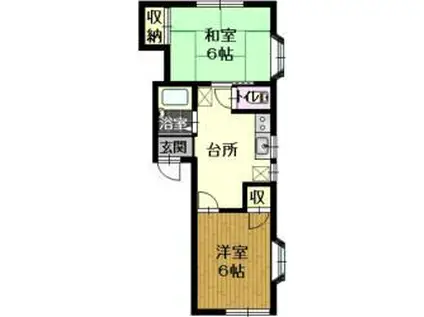 グランディールA(2DK/1階)の間取り写真