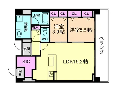 REFISIA箕面船場(2LDK/6階)の間取り写真