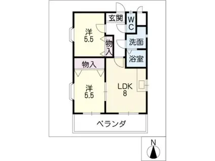 エクセル加藤(2LDK/4階)の間取り写真
