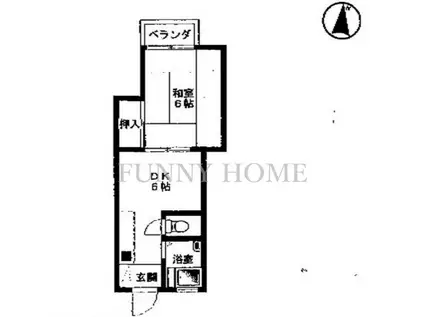 第三通南ビル(1DK/3階)の間取り写真