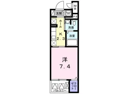 ボニート魚崎(1K/4階)の間取り写真