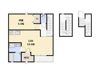 ASUNTO(1LDK/3階)の間取り写真
