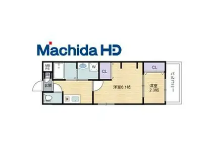 シーエムキャトフ(2K/1階)の間取り写真