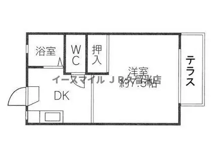 フレグランス諏訪野(1DK/2階)の間取り写真