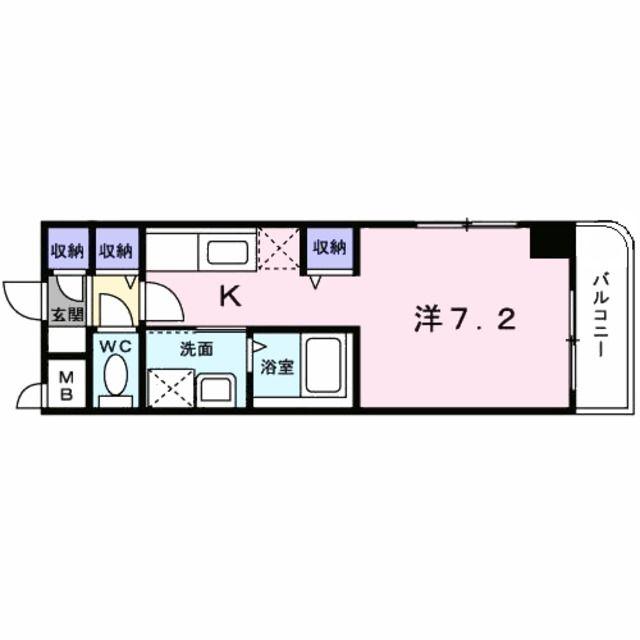 パークサイド砂山(1K/6階)の間取り写真