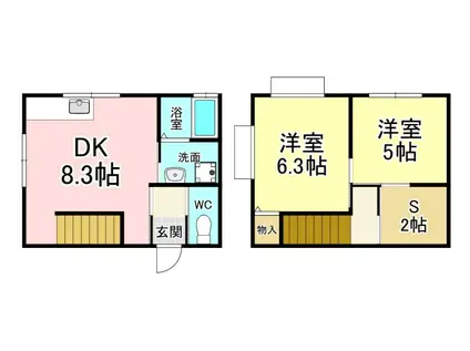 メゾネット中山(2SDK/1階)の間取り写真