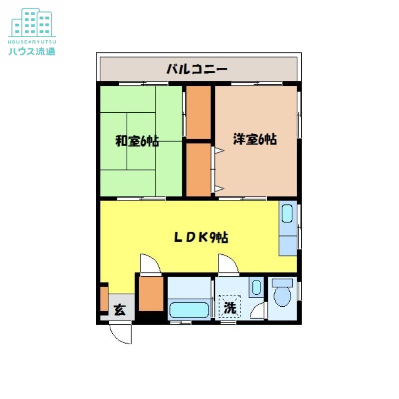 浦川ビル(2LDK/4階)の間取り写真