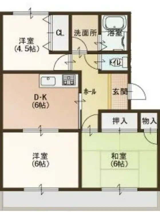 マンション霞野坂 2階階 間取り