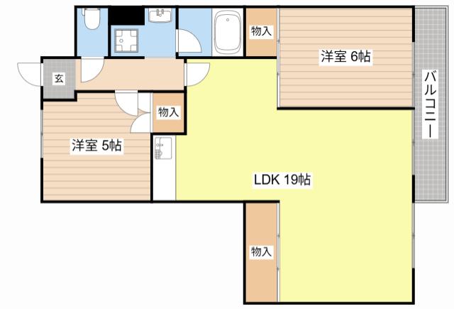フラワー2番館(2LDK/2階)の間取り写真