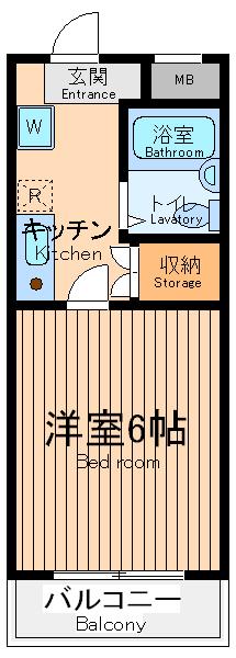 檜の森ハイツ(1K/2階)の間取り写真