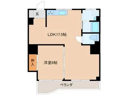 コウエイビル(1LDK/2階)の間取り写真