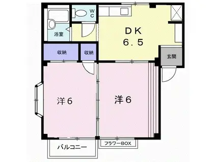 TSハイツI(2DK/1階)の間取り写真
