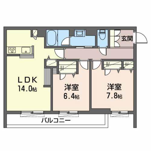 シャーメゾン HARU(2LDK/3階)の間取り写真